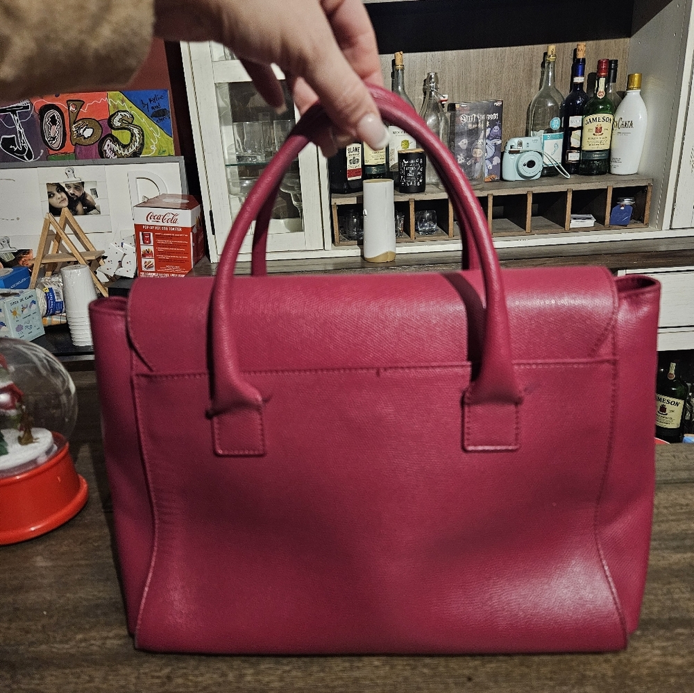 Furla Fuchsia Leather Metropolis Tote - Picture 2 of 12
